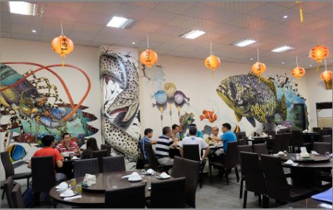 兰考海鲜餐厅墙体彩绘